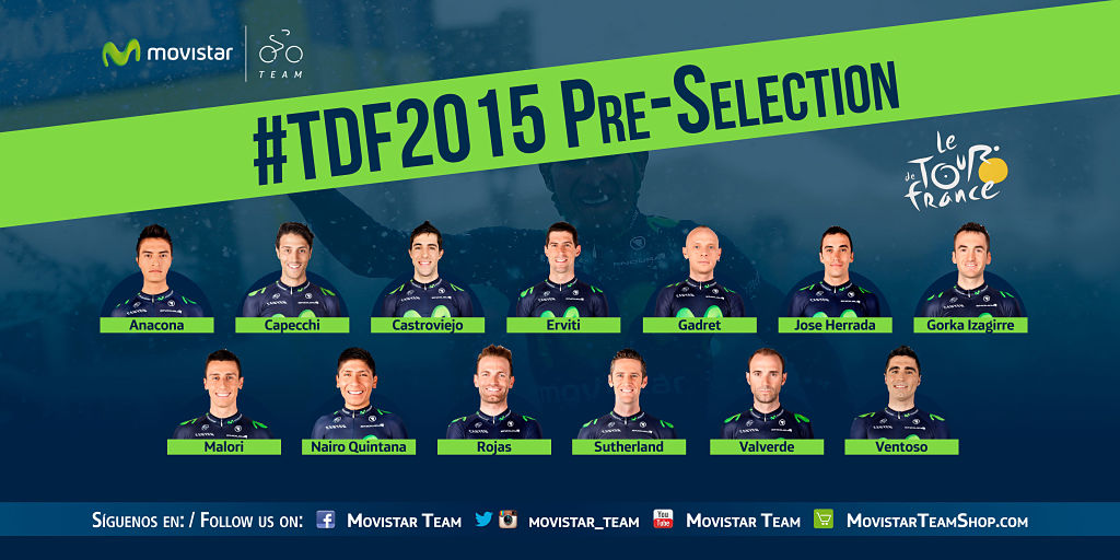 El Pelotón Preselección de Movistar Team para el Tour