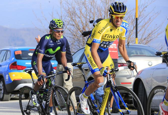Alberto Contador y Nairo Quintana, durante la Tirreno 2014 (Foto: )