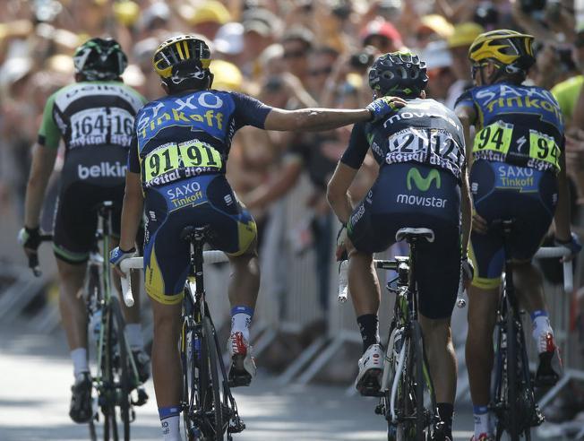 Contador y Valverde en Gap. Tour 2013