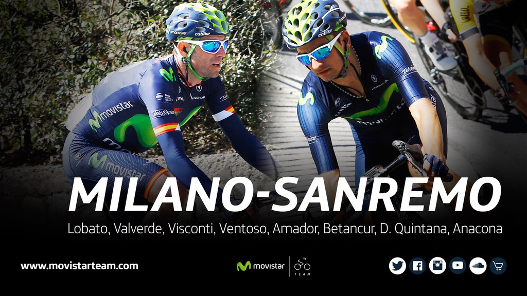 El Pelotón Valverde y Lobato, las bazas de Movistar para San Remo