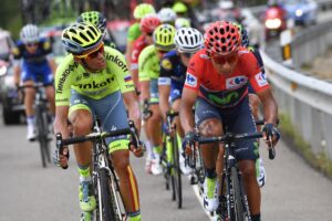 Nairo Quintana (Movistar) y Alberto Contador (Tinkoff) en la 15a etapa de la Vuelta a España 2016 © Graham Watson / Unipublic