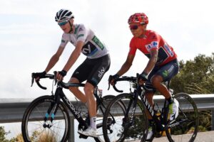 Chris Froome (Team Sky) y Nairo Quintana (Movistar) en la 20a etapa de la Vuelta a España 2016 © Graham Watson