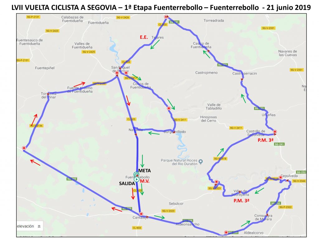 Plano etapa 1 Vuelta Segovia 2019