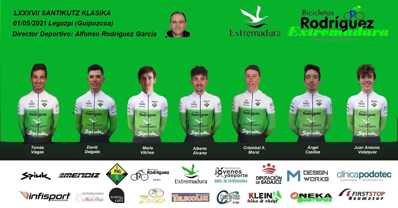 Alineación del Bicicletas Rodríguez-Extremadura para la Santikutz Klasika