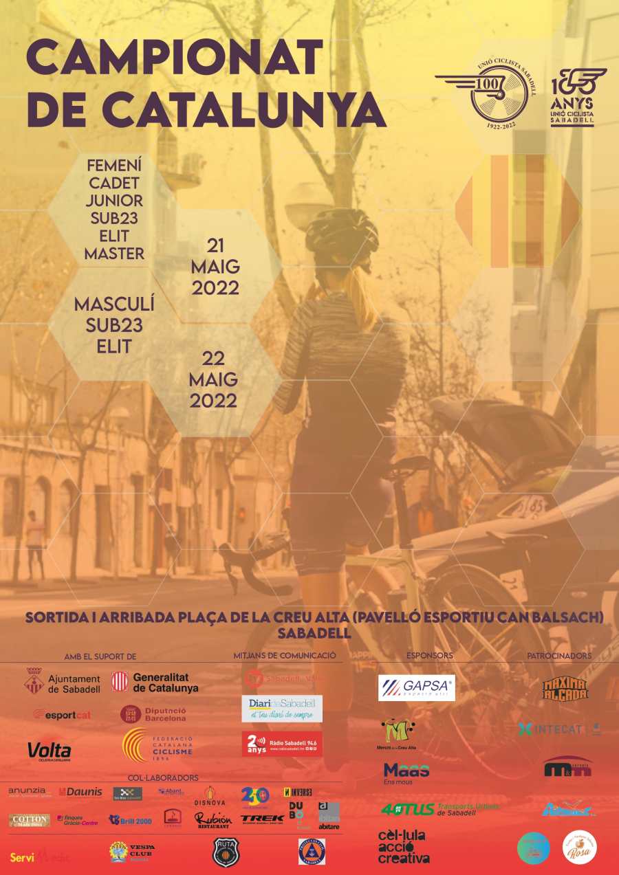 Cartel del Campeonato de Cataluña élite y sub-23 2022 en Sabadell