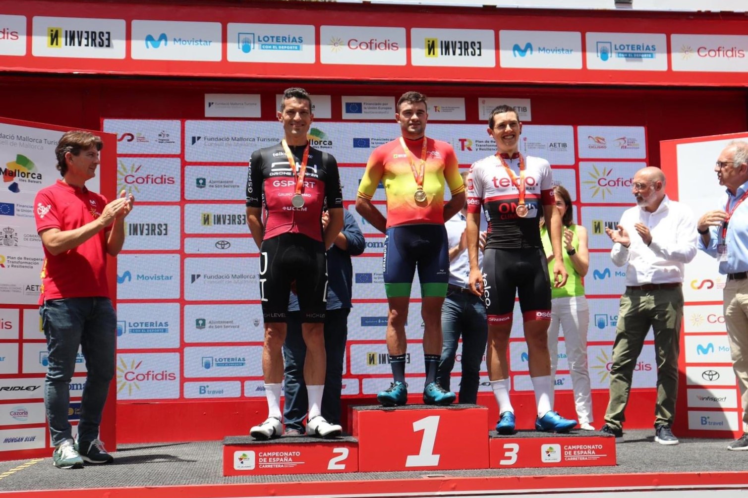 Podium élite Campeonato España línea Mallorca 2022 Mujika Gonzalez Castellano