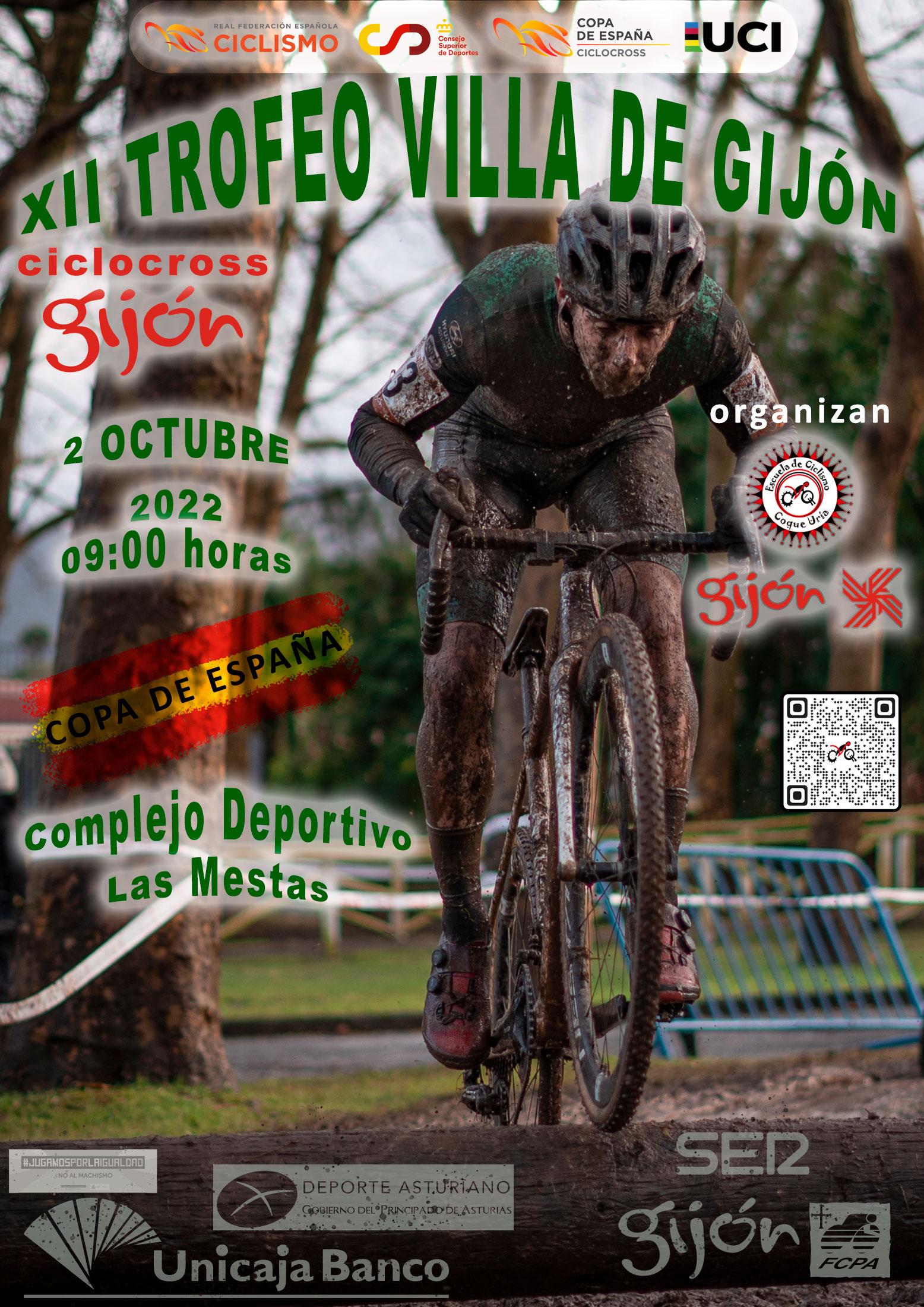 Cartel Trofeo ciclocross Villa de Gijón 2022