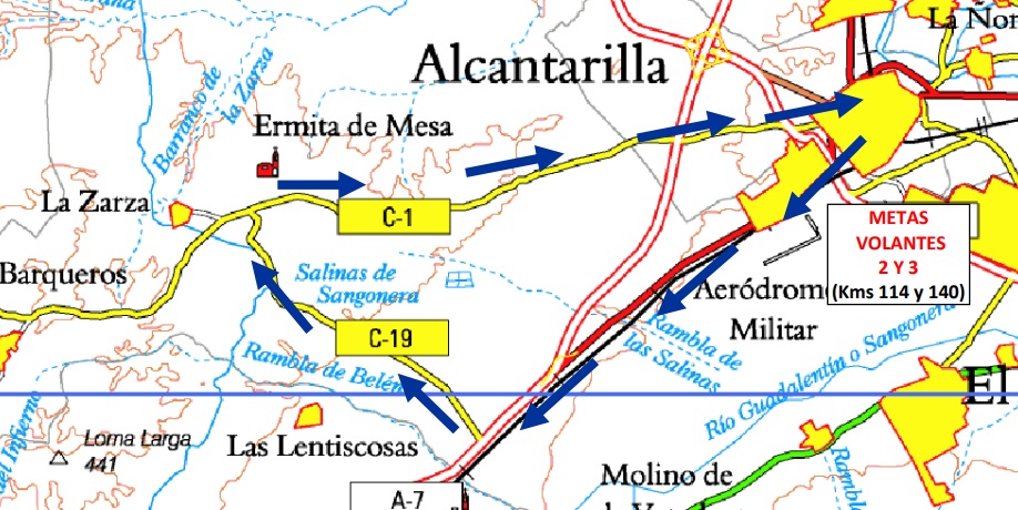 Plano del circuito final del XXXII Trofeo Guerrita de Alcantarilla 2023