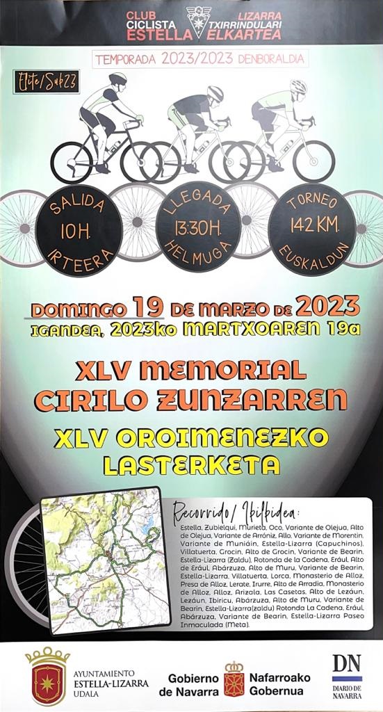 Cartel del XLV Memorial Cirilo Zunzarren de Estella 2023