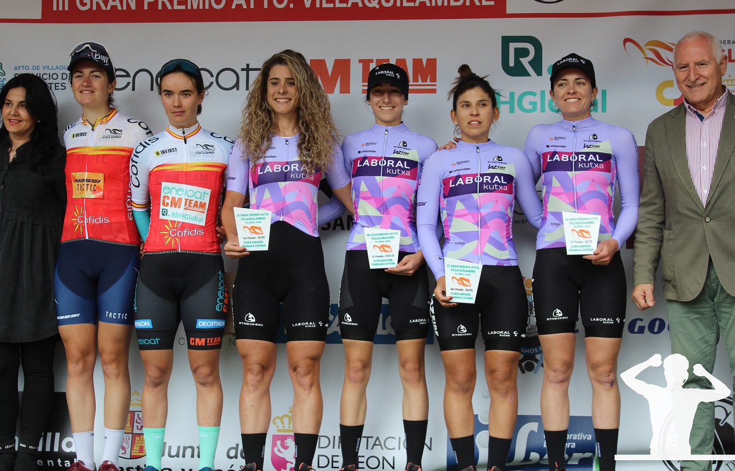 Podio élite y sub-23 del GP Villaquilambre, Copa de España Fem Cofidis