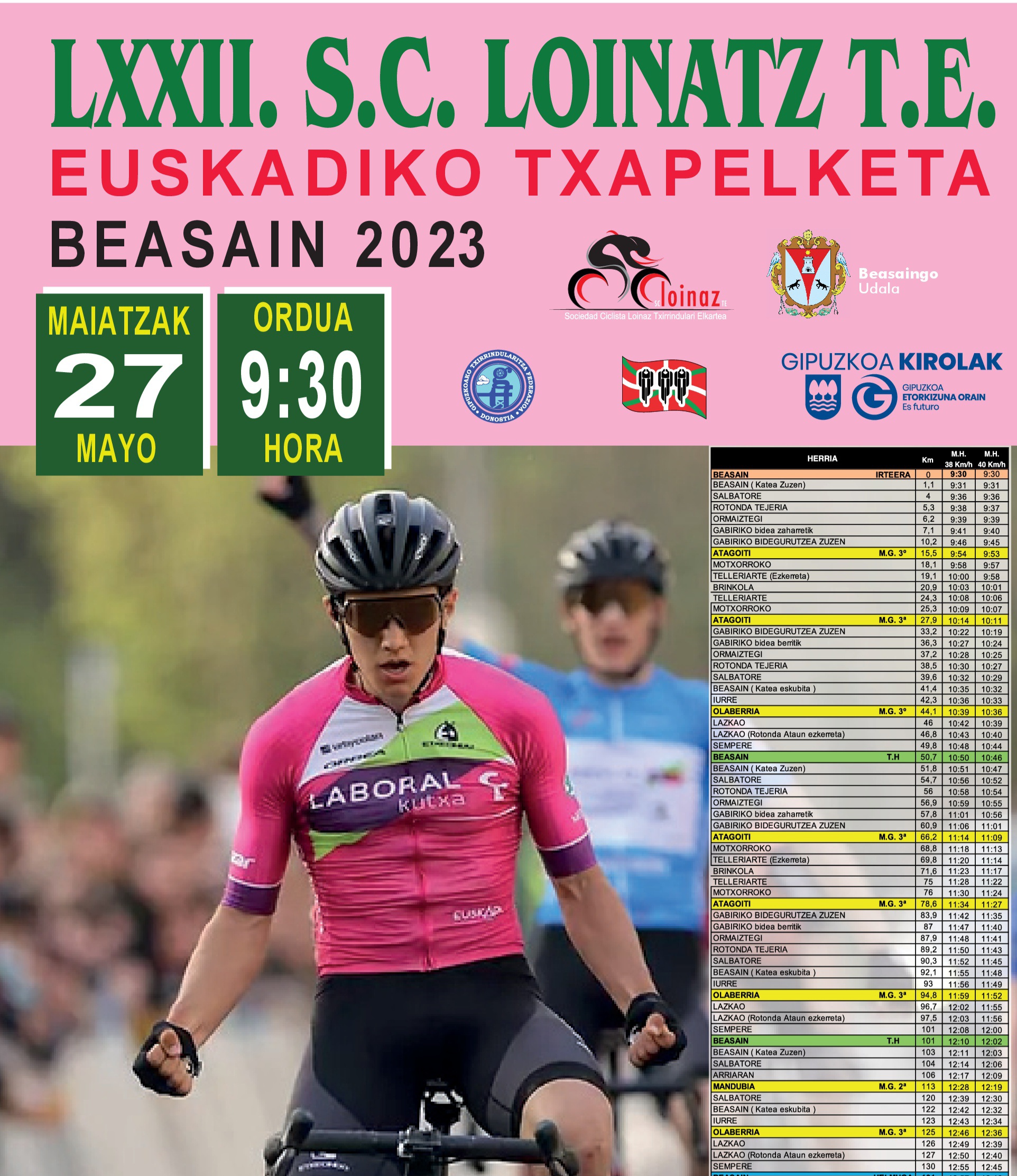 Cartel de Loinatz 2023 - Campeonato de Euskadi élite y sub-23