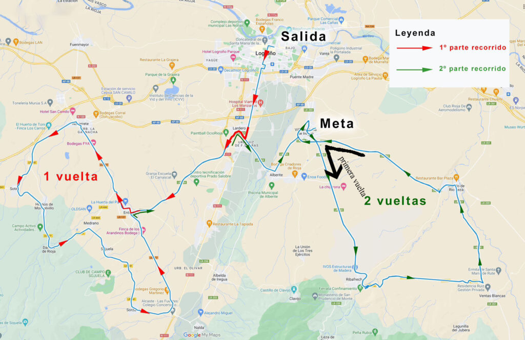 Plano de la Clásica Logroño-La Rioja 2023