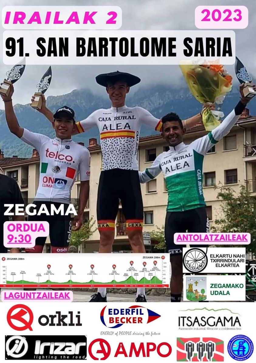 Cartel de San Bartolome Saria de Zegama 2023
