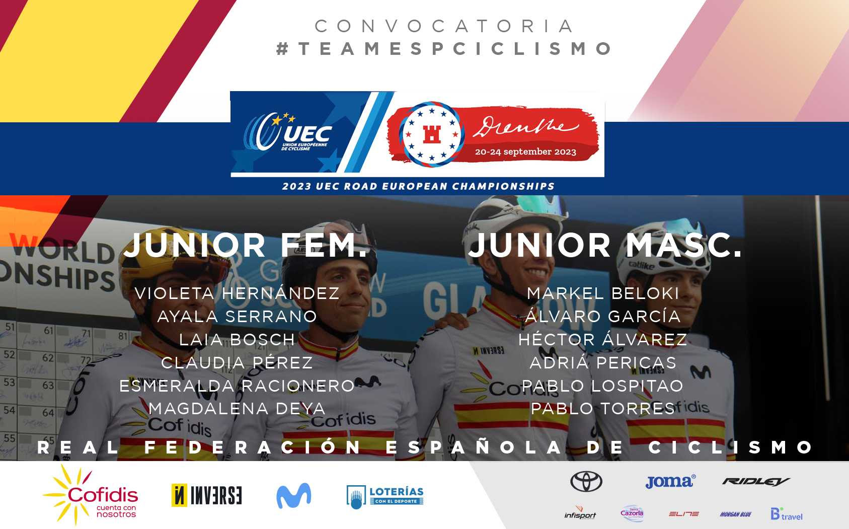 Selección Española Junior para el Campeonato de Europa de Carretera