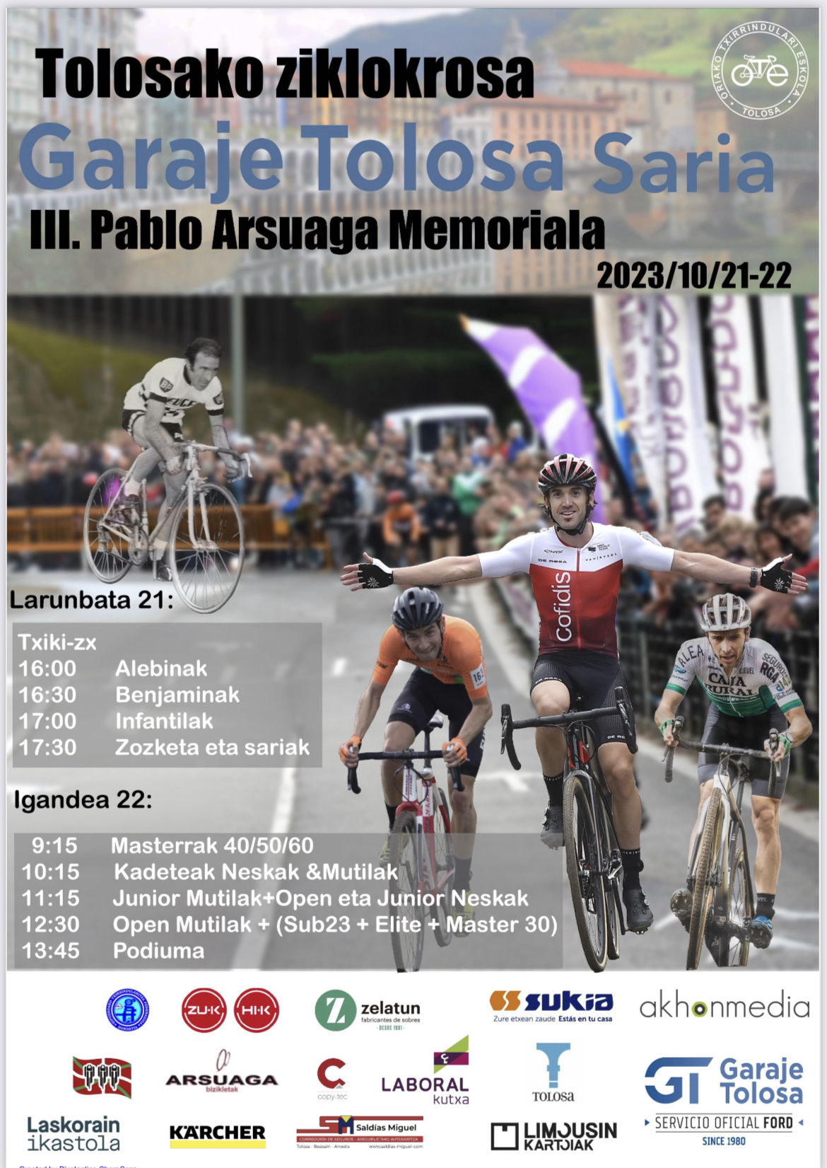 Todo preparado en Tolosa para el Memorial Pablo Arsuaga que inaugura el calendario vasco de ciclocrós