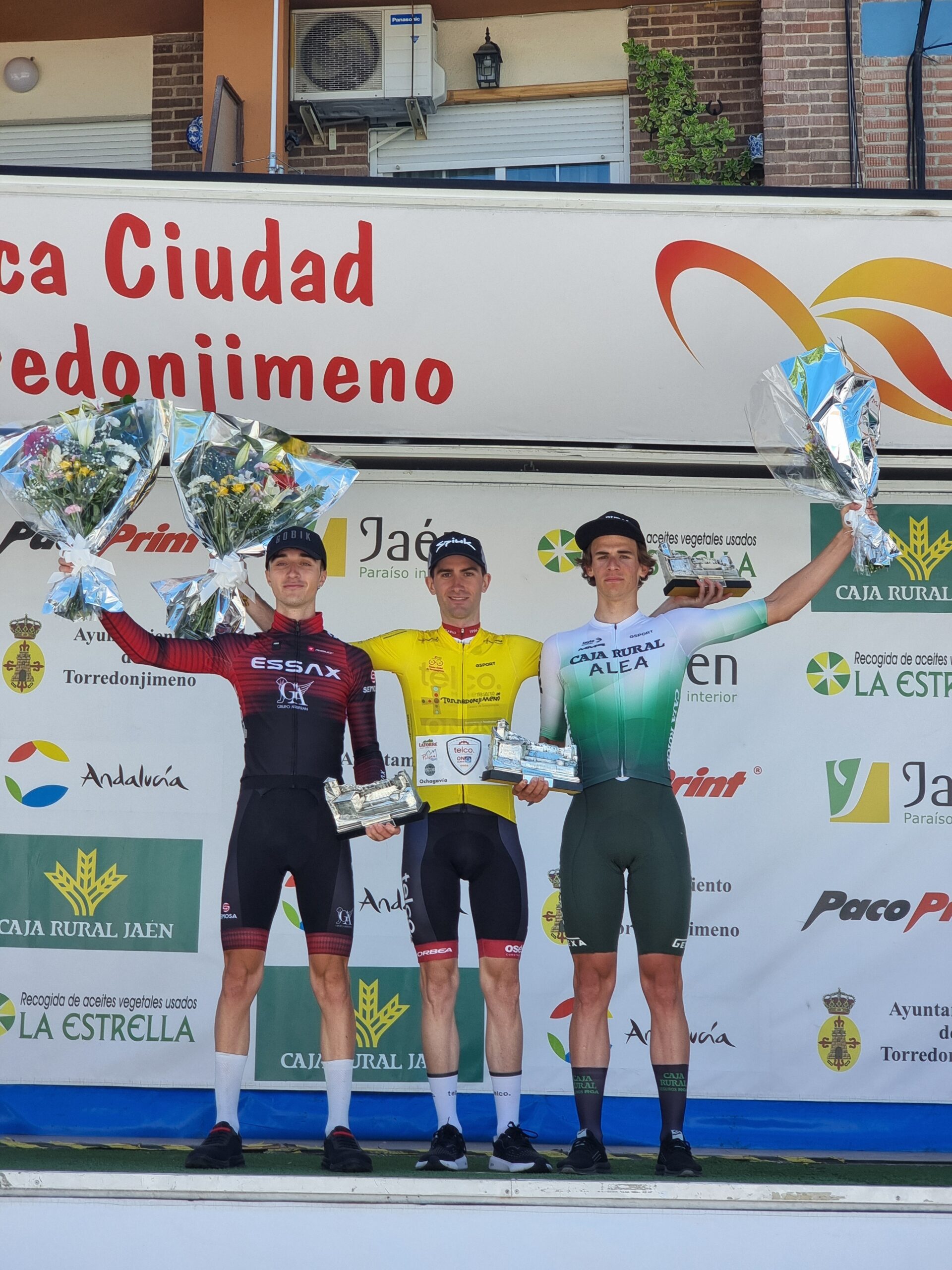 Podio final de la Clásica Ciudad de Torredonjimeno 2024 (Imagen: Telco - ON Clima - Osés)