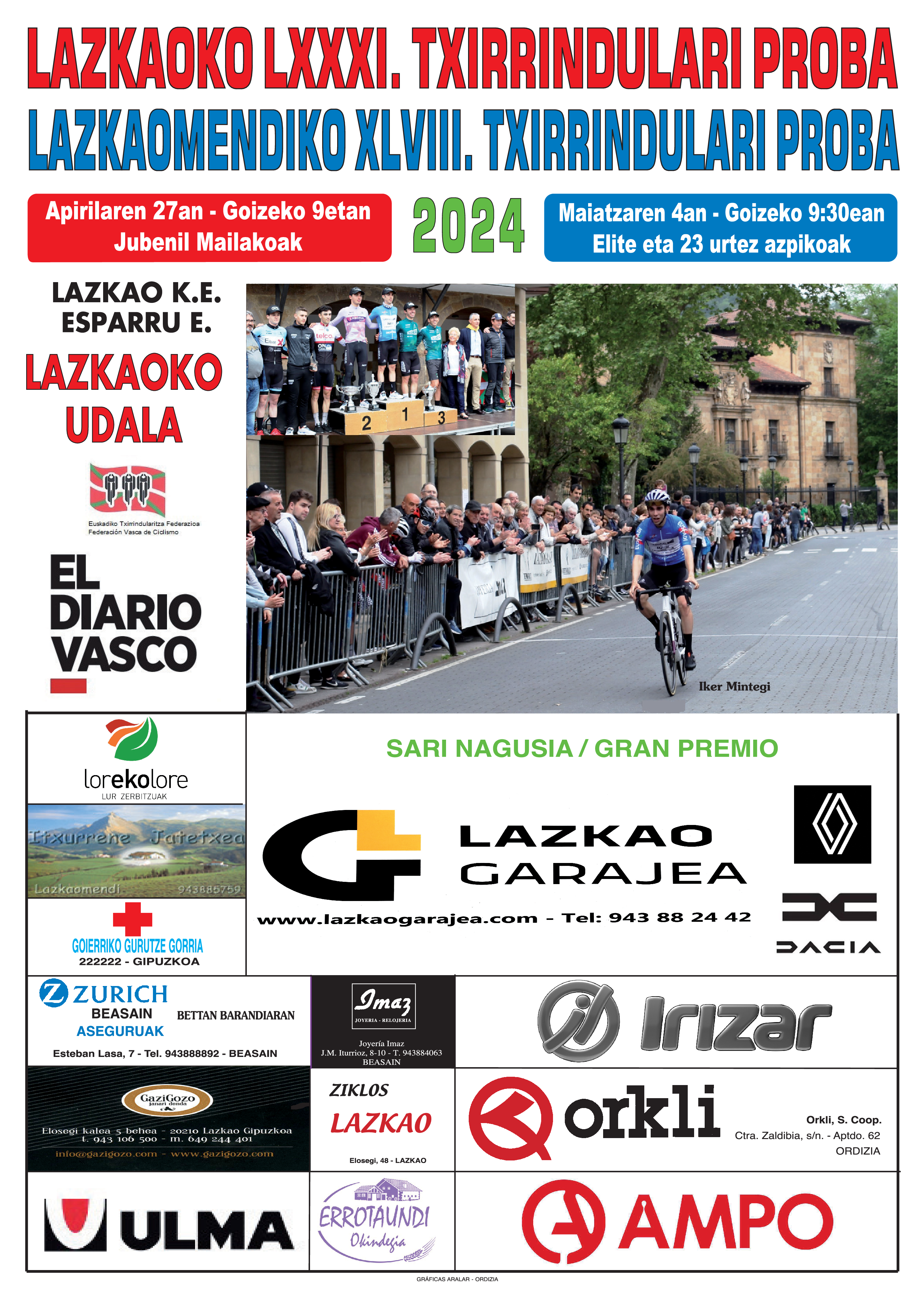 Cartel de la LXXXI Lazkaoko Proba - Torneo Euskaldun 2024