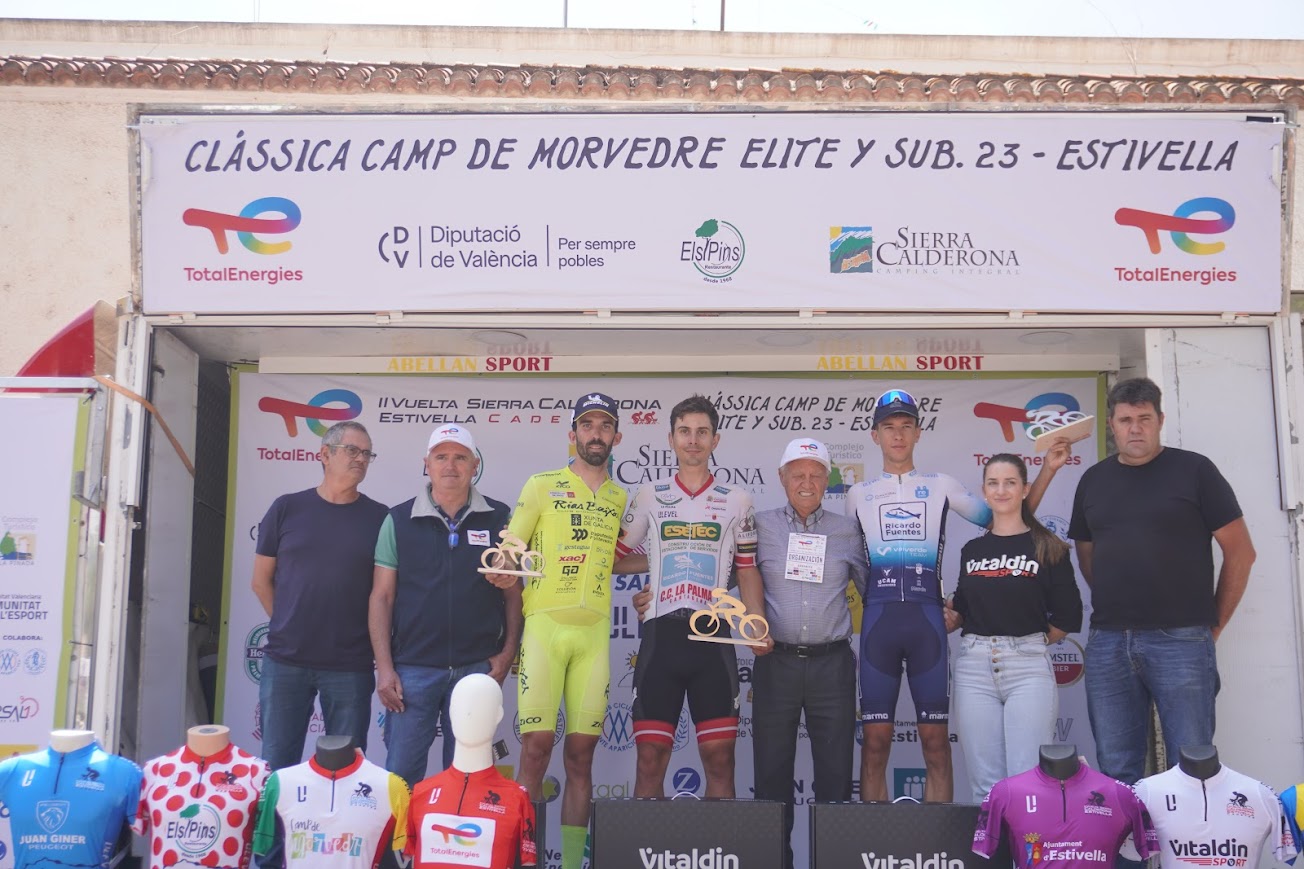 Podio de la Clàssica Camp de Morvedre 2024 con Castellano, Lozano y Pascual (Foto: FCCV)