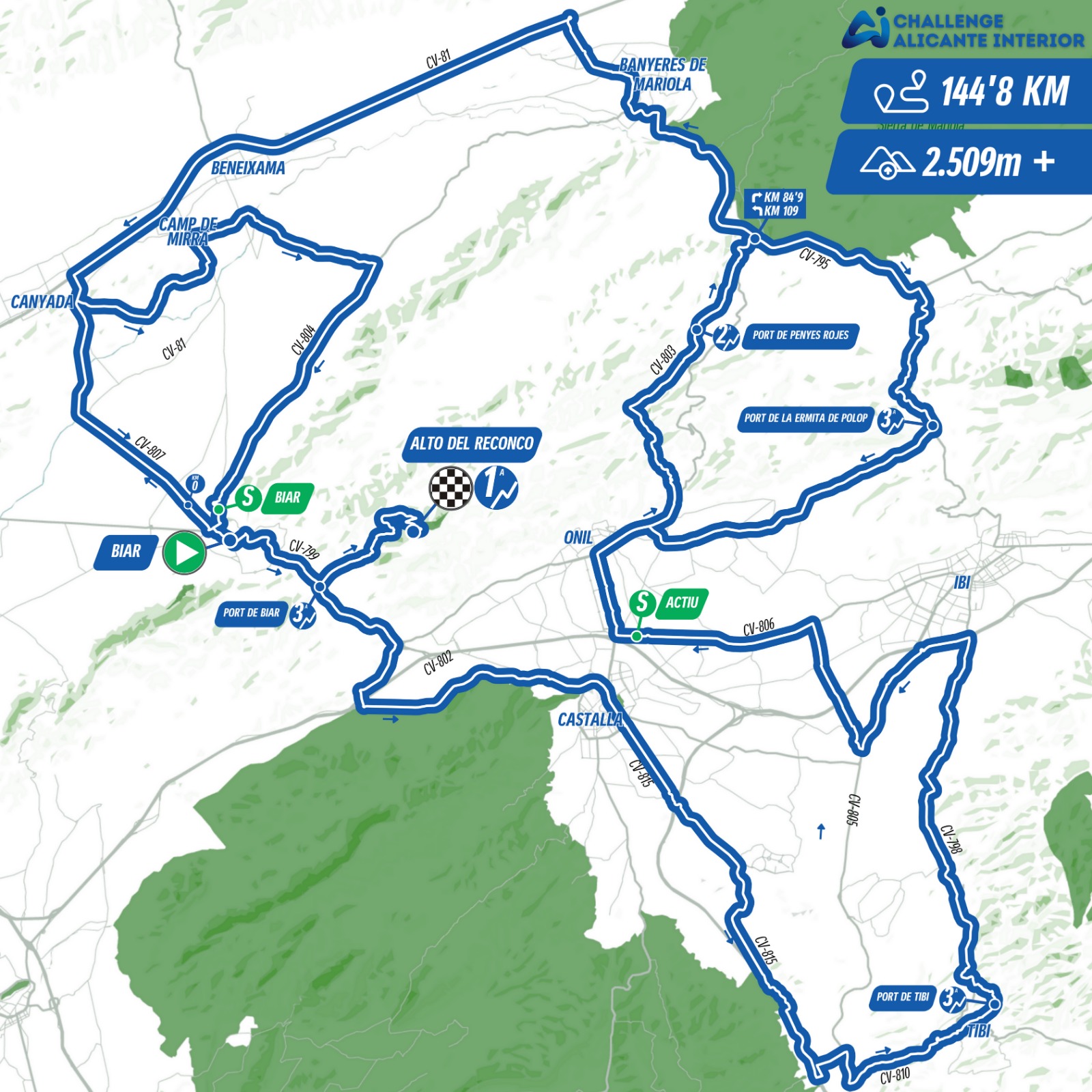 Mapa segunda etapa Challenge Alicante Interior 2024