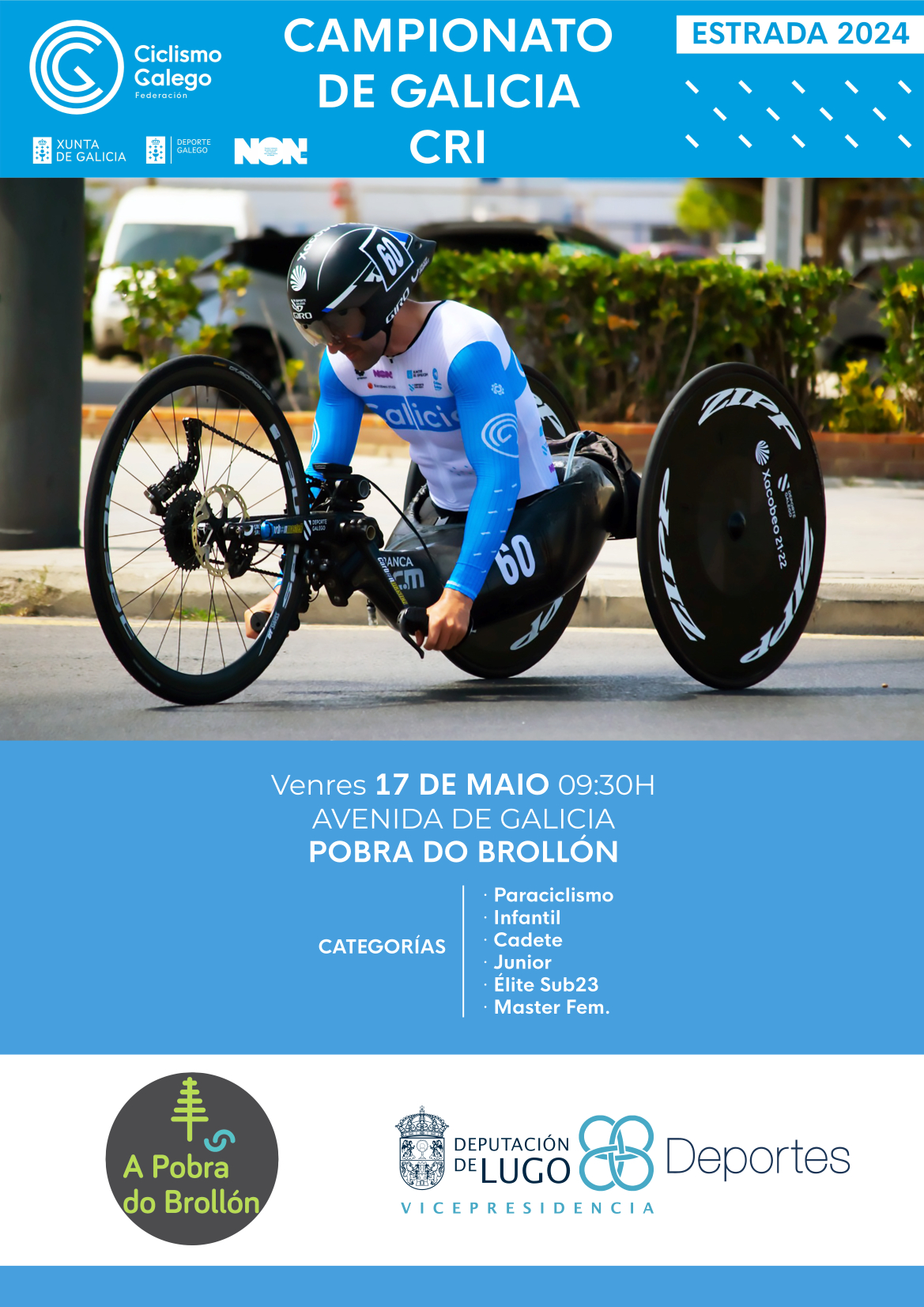 Cartel del Campeonato de Galicia de contrarreloj 2024