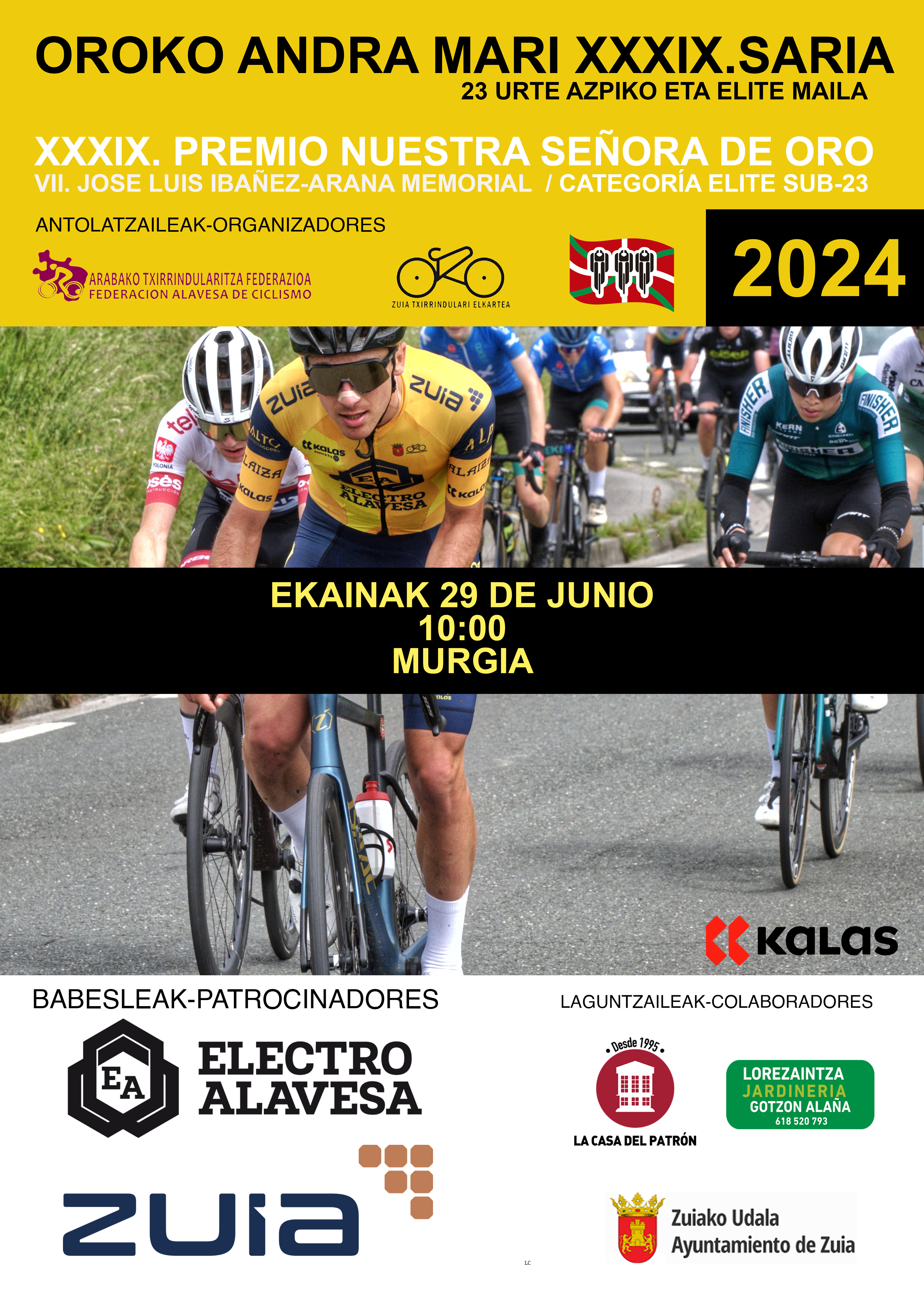 Cartel del XXXIX Premio de Nuestra Señora de Oro de Murgia - Torneo Euskaldun 2024