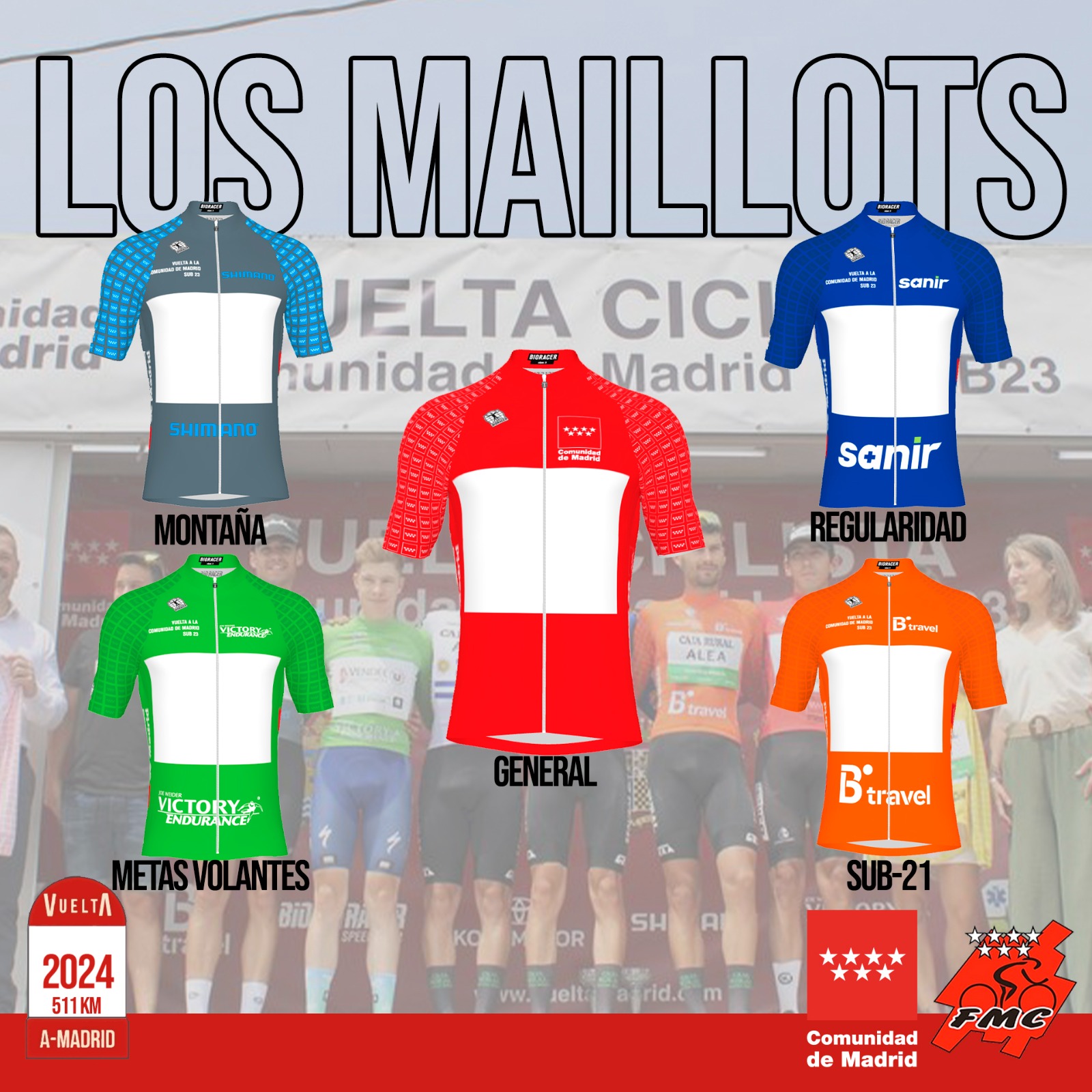 Maillots Líder Vuelta Madrid 2024