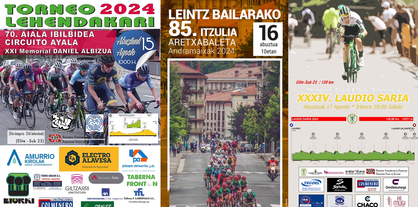 Carteles de las pruebas de Amurrio, Aretxabaleta y Laudio 2024
