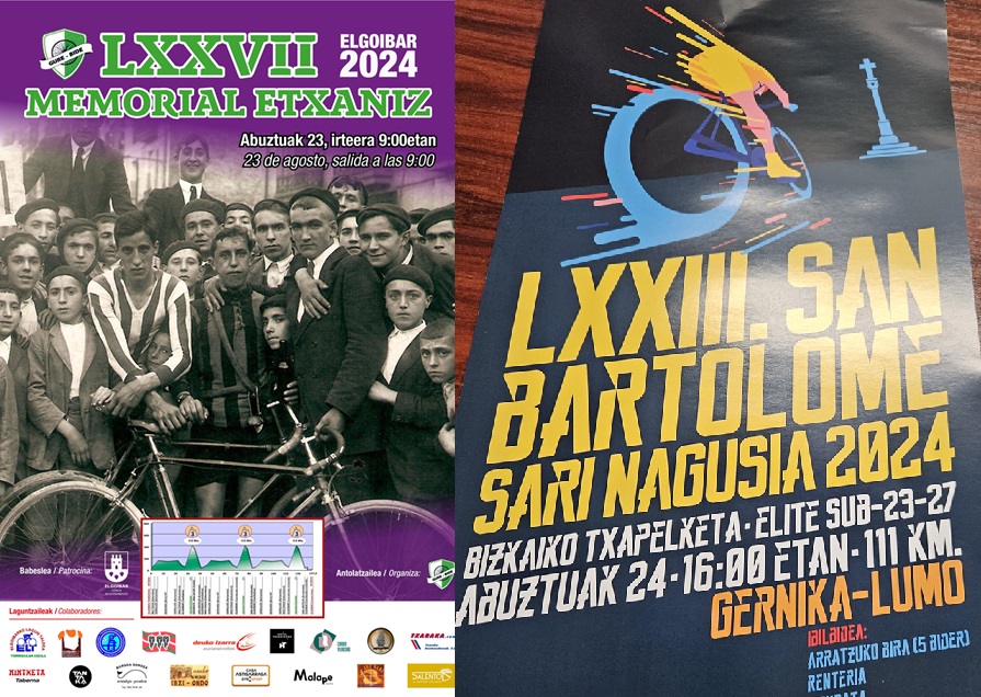 Carteles de las pruebas de Elgoibar y Gernika del Torneo Lehendakari 2024