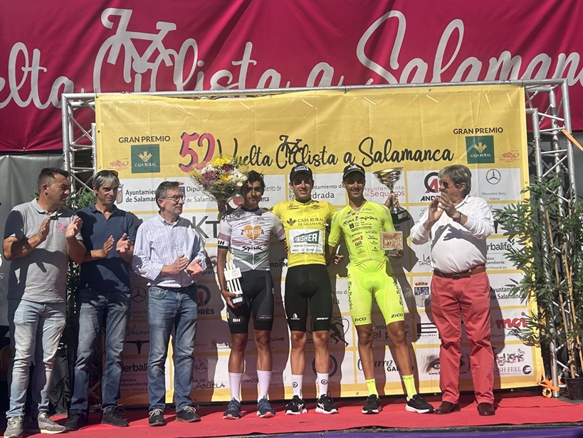 Podio de la 1ª etapa de la Vuelta a Salamanca 2024