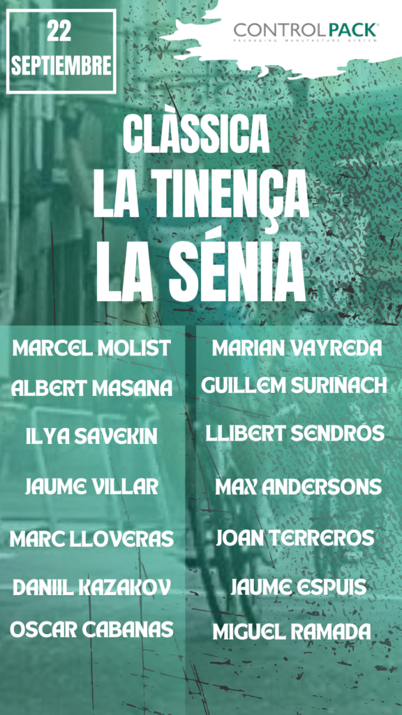 El Pelotón El Controlpack buscará brillar en casa en la Clàssica La Tinença y La Sénia El Pelotón El Controlpack buscará brillar en casa en la Clàssica La Tinença y La Sénia