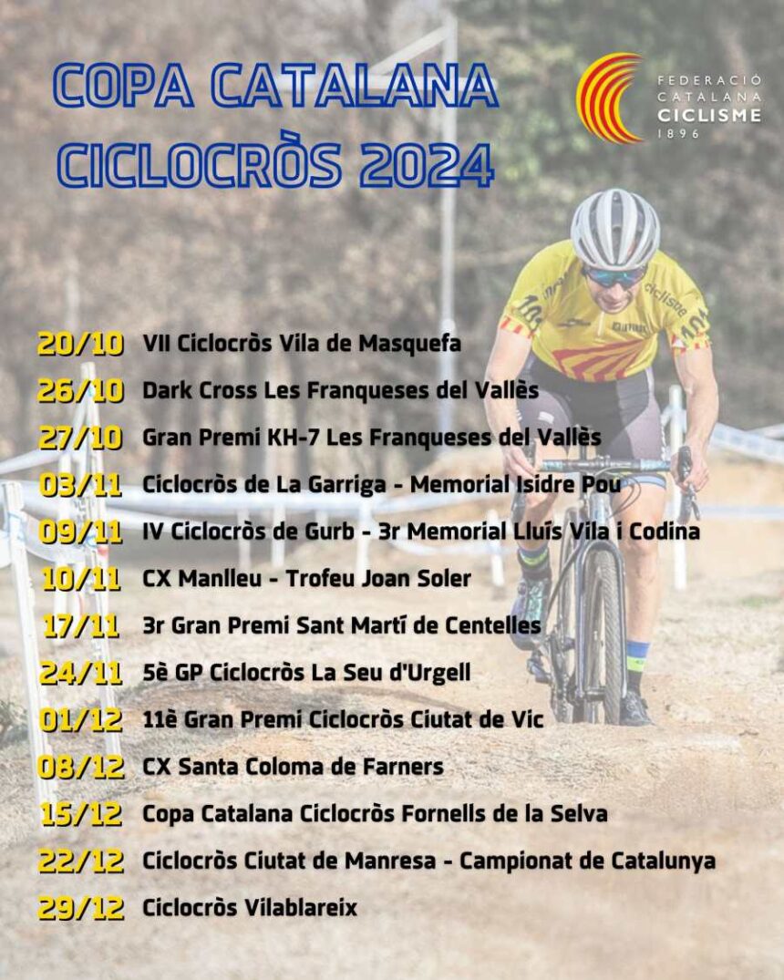 El Pelotón El calendario catalán de ciclocross 2024, a punto de iniciarse en Masquefa cartell_copa_catalana_ciclocross_2024