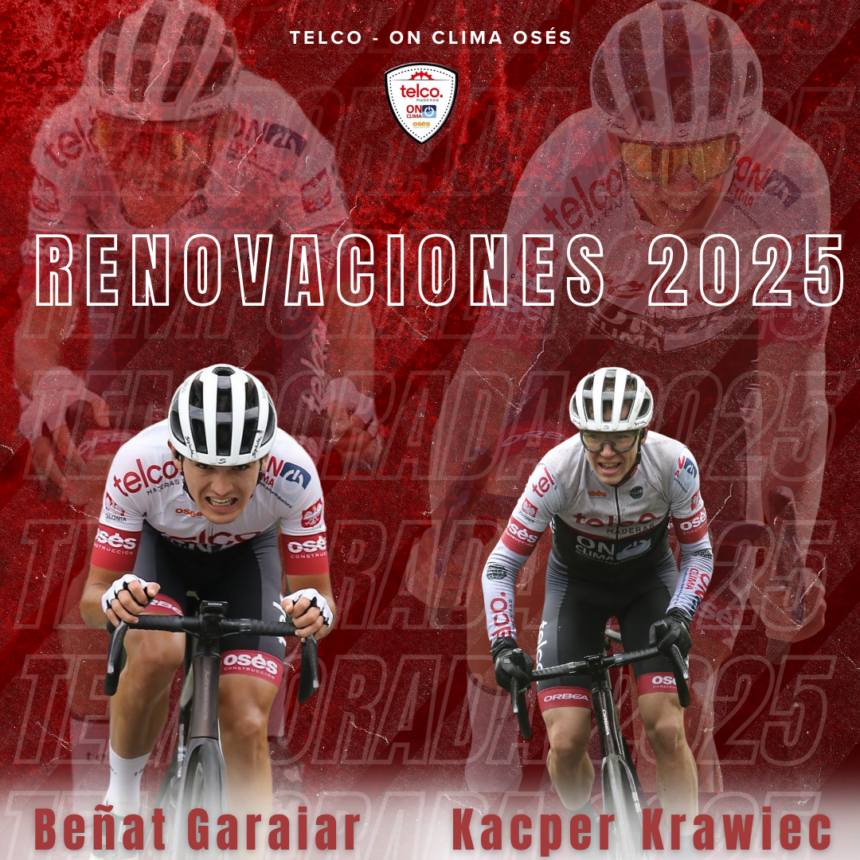 El Pelotón Garaiar y Krawiec renuevan su compromiso con el Telco – ON Clima – Osés para 2025 Beñat Garaiar Kacper Krawiec Telco ON Clima Osés
