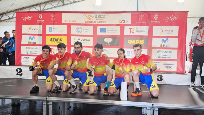 El Pelotón Asturias revalida título en el Team Relay del Campeonato de España de ciclocrós de As Pontes asturias-as-pontes