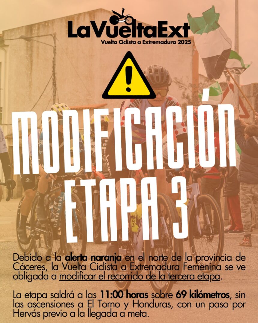 Modificación Etapa 3 Vuelta Extremadura Femenina