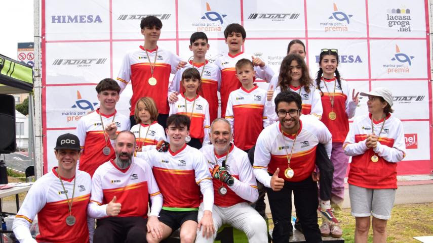 El Pelotón Alba Fernández y Malo Dusseau, ganadores del G. P. Marina Port Premiá de la Copa de España de Pump Track Pump Track Premia de Mar RFEC