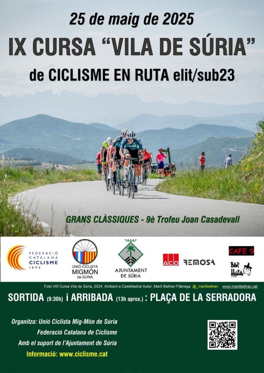 Cartel de la IX Cursa Vila de Súria - Grans Clàssiques catalanas 2025