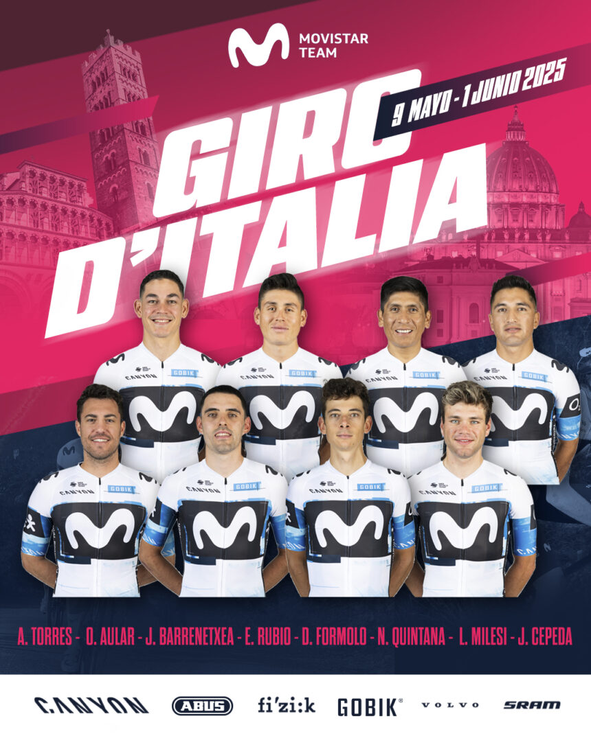 El Pelotón Movistar Team anuncia su alineación para el Giro de Italia Movistar Team Giro d'Italia