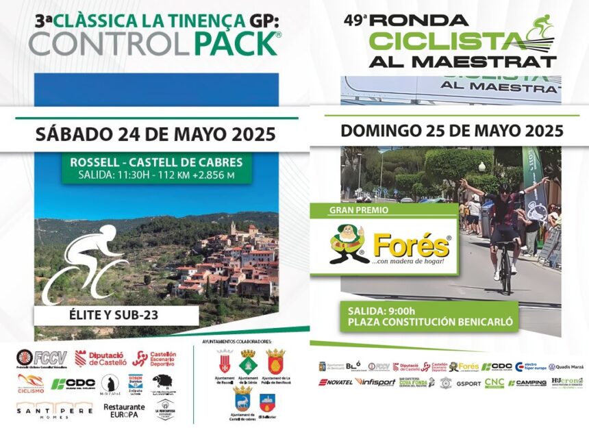 Carteles de la III Clàssica La Tinença-GP Controlpack y 49ª Ronda al Maestrat del 2025