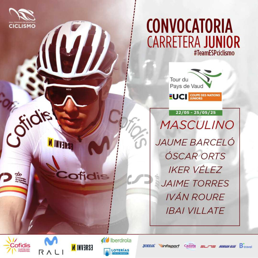 El Pelotón La Selección Española Junior masculina afronta en Suiza el Tour du Pays de Vaud de la Copa de las Naciones RFEC junior Tour du Pays de Vaud