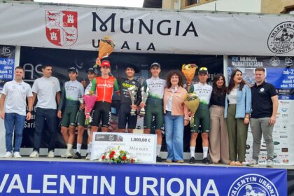 Podio final del XIII Memorial Agustín Sagasti de Mungia (Foto: @Mertxe_Beriain)