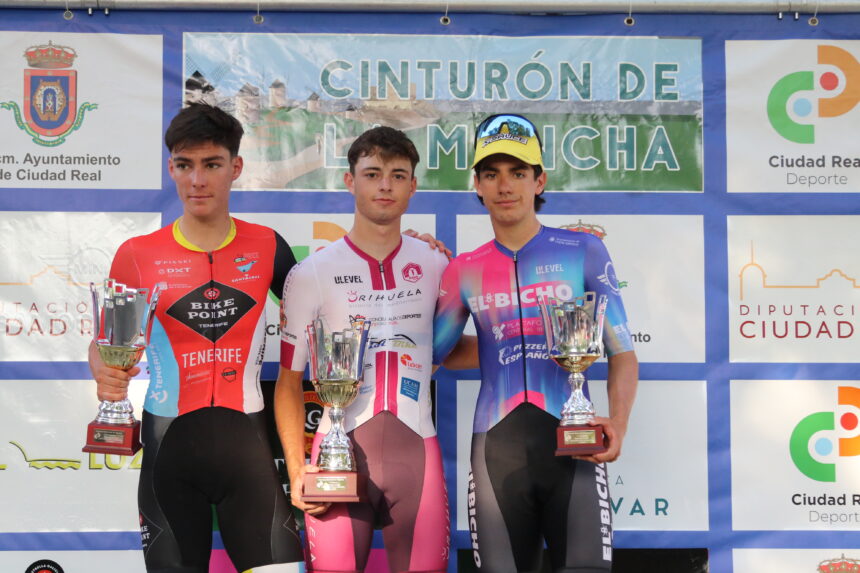 El Pelotón Ángel Marín (Orihuela Cycling) es el más rápido en la cronoescalada del Cinturón de La Mancha Pódium Angel Marín Orihuela Cinturón de La Mancha