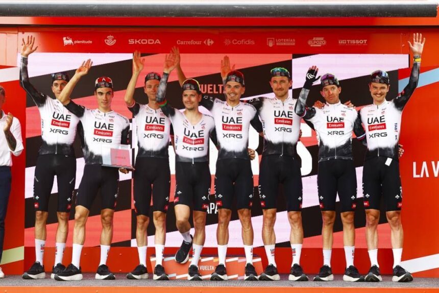 El Pelotón UAE Team Emirates gana la crono de Figueres y Vingegaard recupera el maillot rojo de La Vuelta UAE Team Emirates CRE La Vuelta