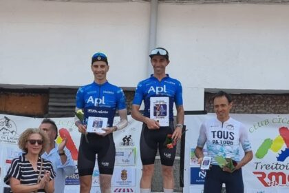 Podio de la I Clásica de Caboalles de Abajo-Leitariegos - Memorial Emilio Rubial con Efrén Bernardo como ganador (Foto: CC Treitoiro)