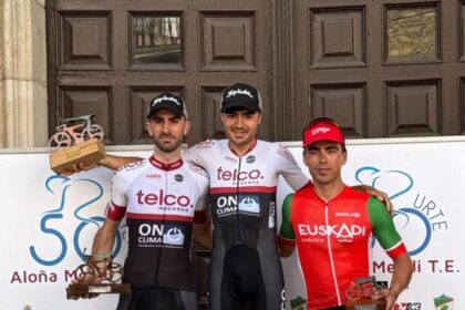 Podio de Oñati Proba con Berango y Ara del Telco en lo más alto (Foto: @TelcOnClimaOses)