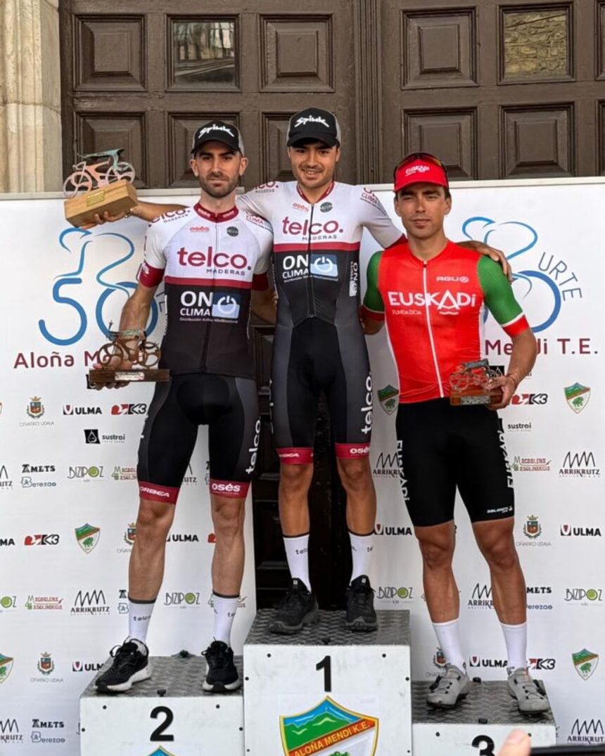 El Pelotón Doblete del Telco-On Clima-Osès en Oñati y Sergio Gutiérrez (Gomur) ya es campeón del Torneo Lehendakari Podio de Oñati Proba con Berango y Ara del Telco en lo más alto (Foto: @TelcOnClimaOses)