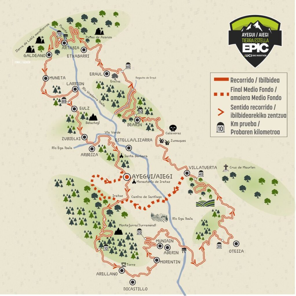 El Pelotón 43 singletracks: el alma de la Tierra Estella Epic MTB UCI Recorrido Tierra Estella Epic