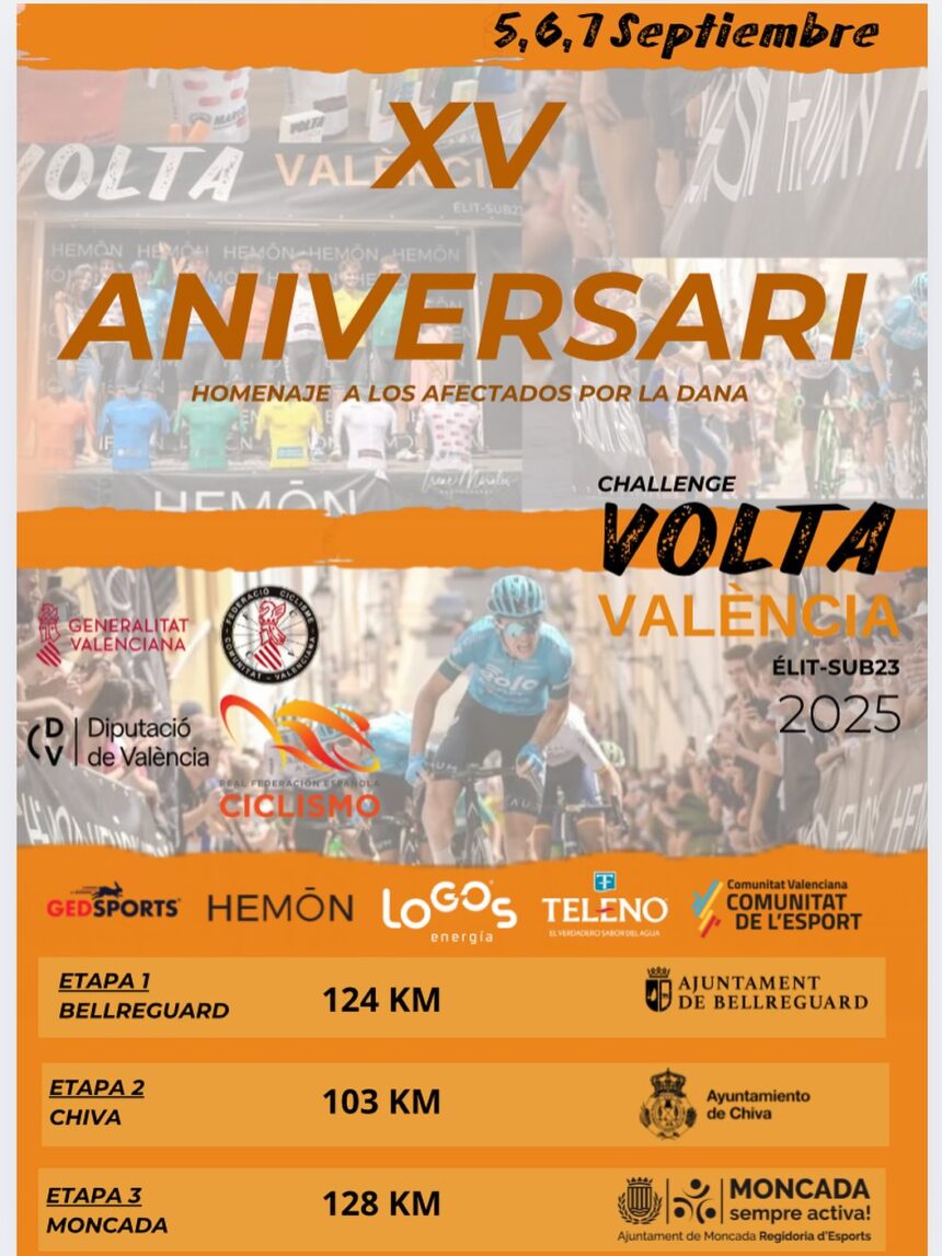 El Pelotón PREVIA | Emocionante Challenge Volta a València con la DANA en el recuerdo Cartel de la XV Volta a València 2025
