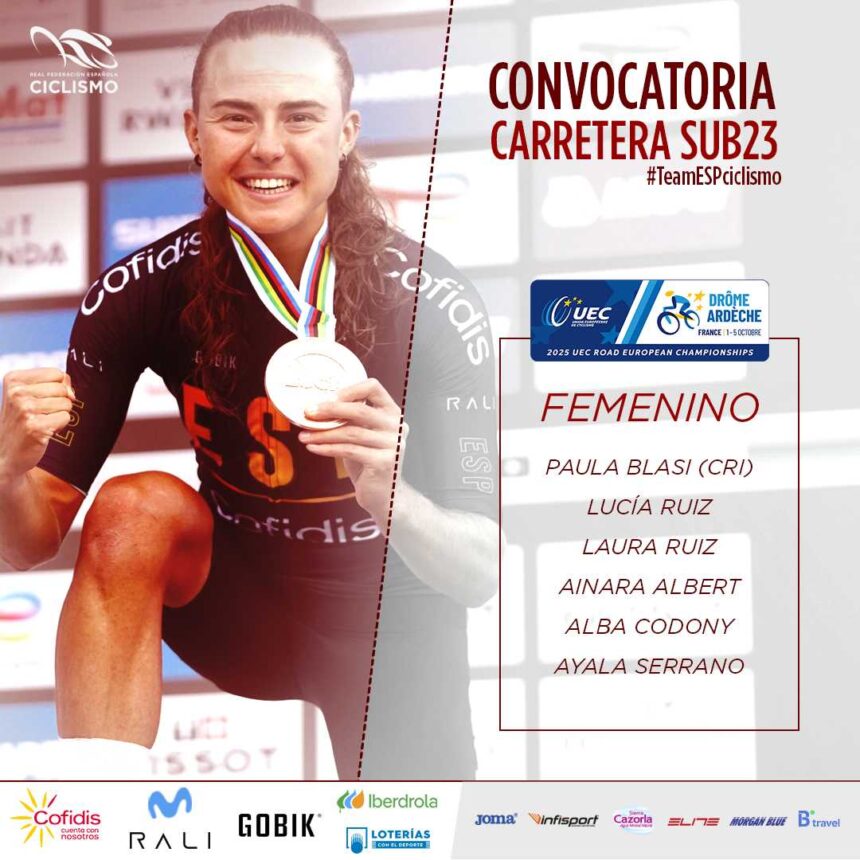 El Pelotón Convocatoria de la Selección Española sub-23 para el Campeonato de Europa de Carretera 2025 Convocatoria de la Selección Española sub23 para el Campeonato de Europa de Carretera 2025