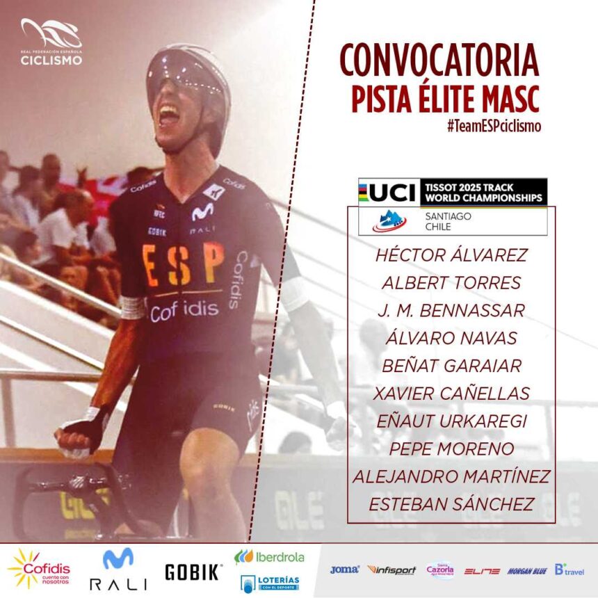 Convocatoria de la Selección Española para el Mundial de Pista de Santiago de Chile