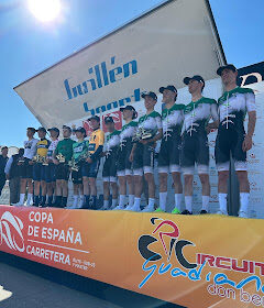 El Pelotón El Extremadura Pebetero, segundo en el Circuito Guadiana con José Ramón Jiménez y ganador por equipos